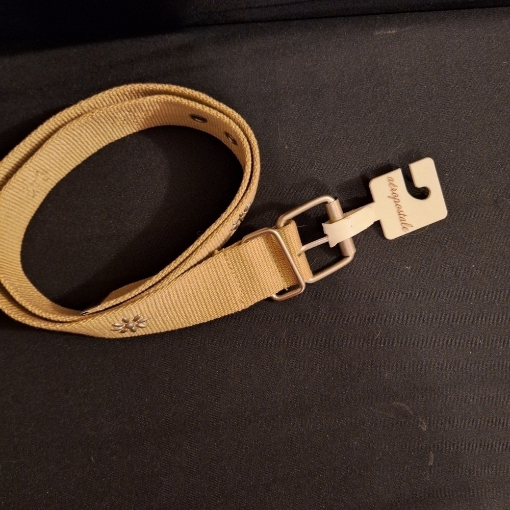 Aeropostale Brown Belt Flower Accents Medium NWT